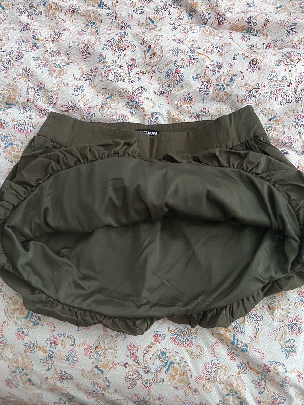Fashion Nova Olive Bubble Mini Skirt - Womens - Picture 6 of 8